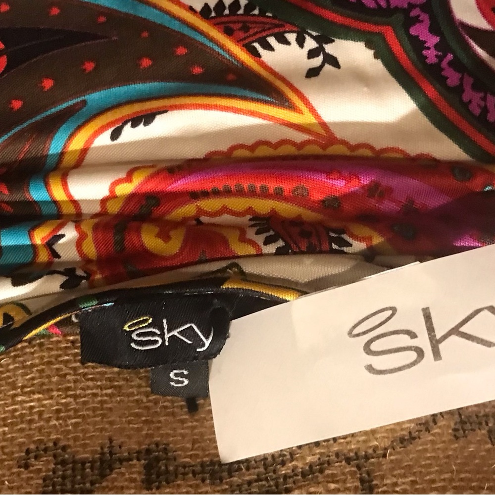 SKY Elegant Multicolor Paisley Dress Rhinestone Accents - Picture 3 of 12